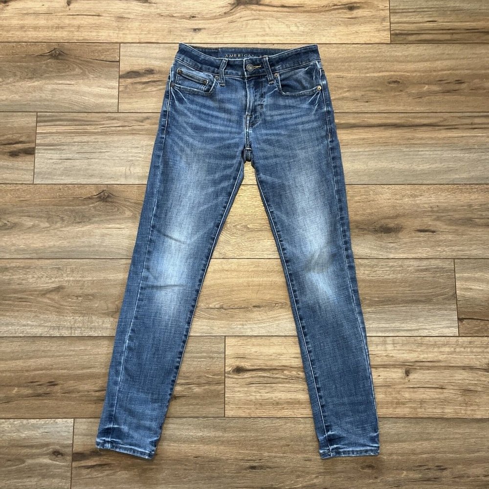 American Eagle AE Skinny Fit Denim Jeans SZ 28x30 Blue Stretch Next Level Flex